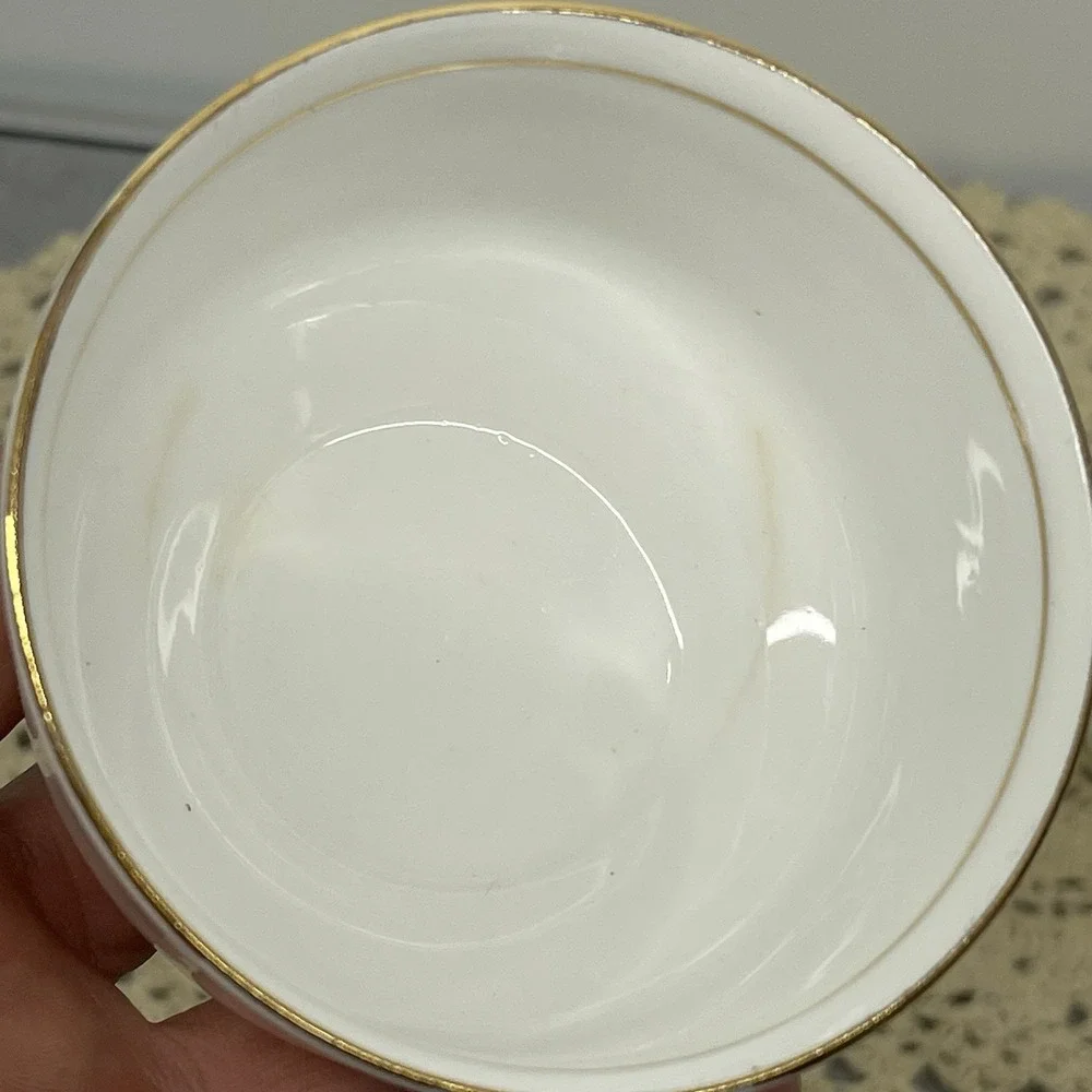 Vintage Salisbury Fine Bone China Sugar Bowl Creamer Geranium Gold Trim England